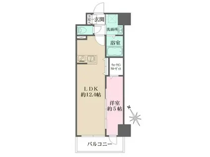 エヌフラッツ横浜関内II(1LDK/8階)の間取り写真