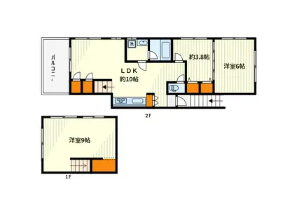 Kハウス(2SLDK/1階)の間取り写真