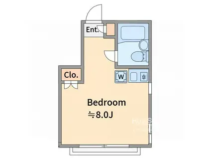 Kハイツ(ワンルーム/2階)の間取り写真