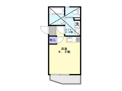 サウスヒルズ(ワンルーム/3階)の間取り写真