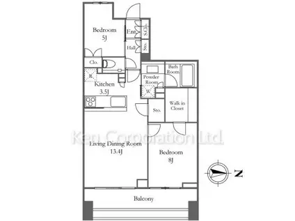 クラッシィハウス芝浦(2LDK/5階)の間取り写真