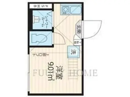 CASA MG(ワンルーム/1階)の間取り写真