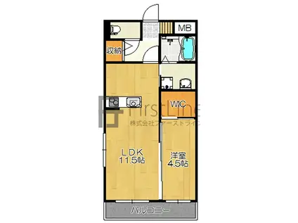 セレーノ・K(1LDK/1階)の間取り写真