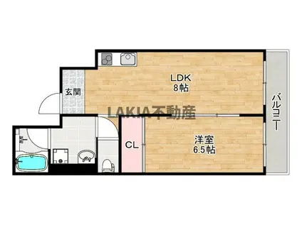 カサ・ベアータ(1LDK/3階)の間取り写真