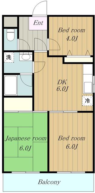 コスモ淵野辺(3DK/3階)の間取り写真
