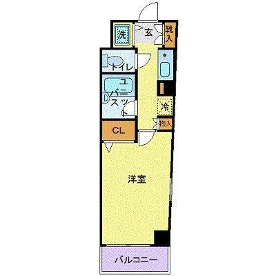CITY SPIRE国分寺(1K/2階)の間取り写真