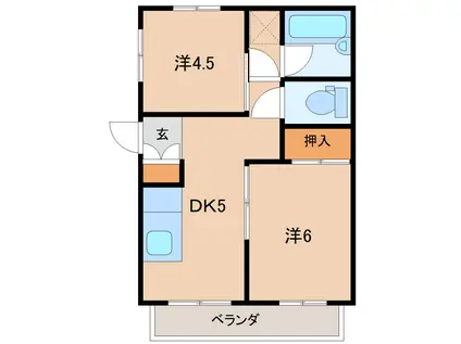 アーバンハウス野田5(2DK/4階)の間取り写真