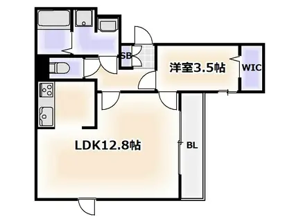 LA MAISON VERTE 西田辺(1LDK/2階)の間取り写真