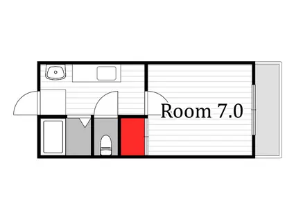 大河原ビル(1K/2階)の間取り写真