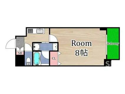 レジュールアッシュ大阪城イースト(1K/2階)の間取り写真