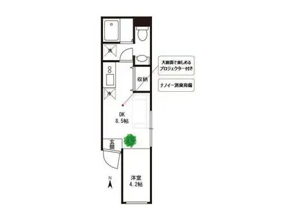 レコリード押上(1DK/4階)の間取り写真