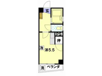 ハーモニアスタウン住吉(ワンルーム/5階)の間取り写真