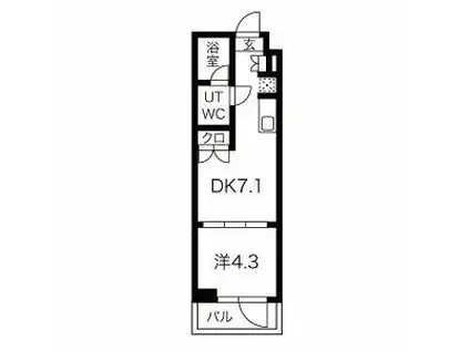 スパシエ洗足池(1DK/4階)の間取り写真