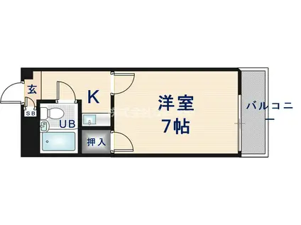 ハーモニーハイツ花園(1K/1階)の間取り写真