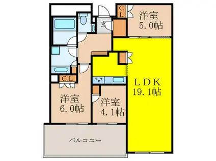 ブリリアタワー箕面船場(3LDK/8階)の間取り写真