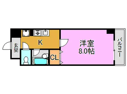 アルデバラン(1K/3階)の間取り写真