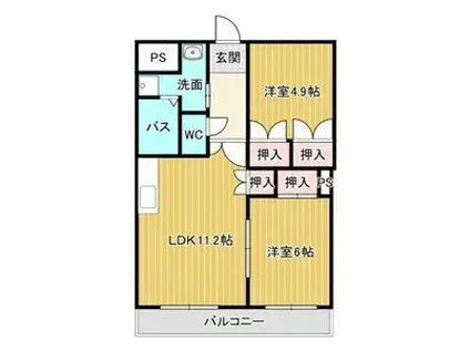 ローズビレッジ(2LDK/1階)の間取り写真
