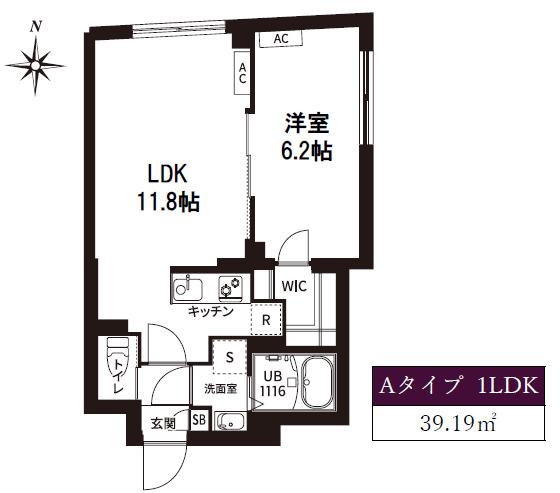 レピュア旗の台レジデンス(1LDK/1階)の間取り写真