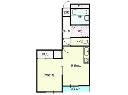 リラ・オクムラ(1DK/4階)の間取り写真