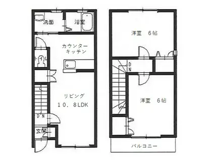 シャレ―輝き 弐番館(2LDK/1階)の間取り写真