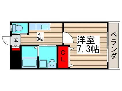 レオ三拾九番館(1K/1階)の間取り写真