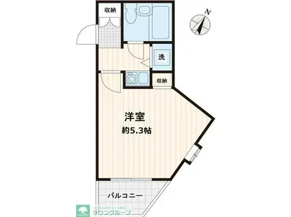 アルファ松原(ワンルーム/1階)の間取り写真