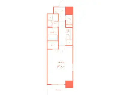 AMOUR HONATSUGI(1K/2階)の間取り写真