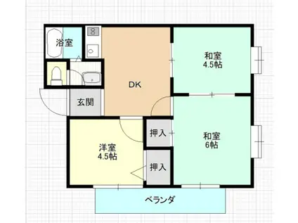 サンシティ府中(3DK/1階)の間取り写真