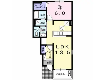 ヴィラ・アリーナ(1LDK/1階)の間取り写真