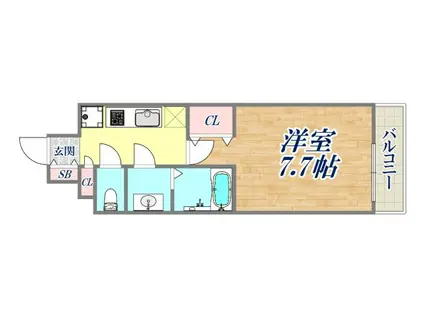 W-STYLE神戸Ⅱ(1K/12階)の間取り写真