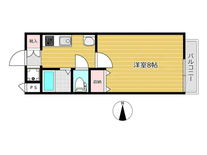 マウントヴィラ(1K/1階)の間取り写真