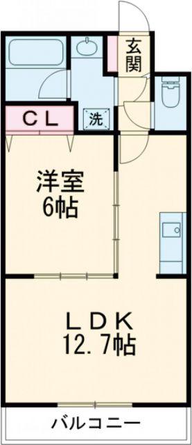 NY ESPERANSAII(1LDK/1階)の間取り写真