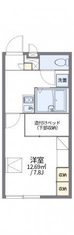 レオパレス若木台(1K/2階)の間取り写真