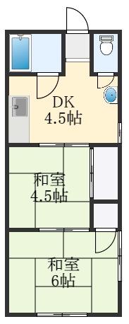 日高マンション(2DK/2階)の間取り写真