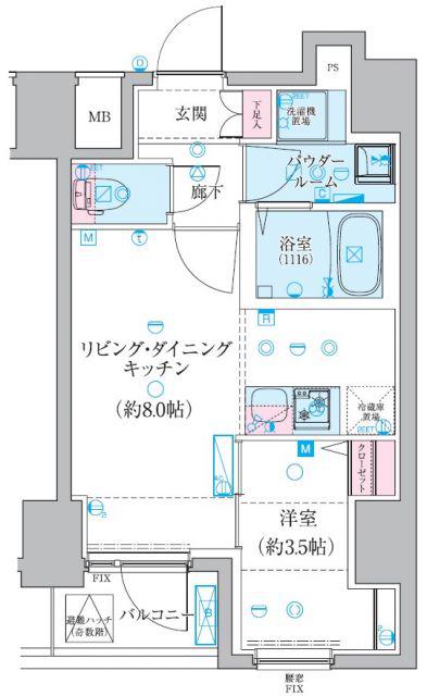 GENOVIA椎名町(1LDK/5階)の間取り写真