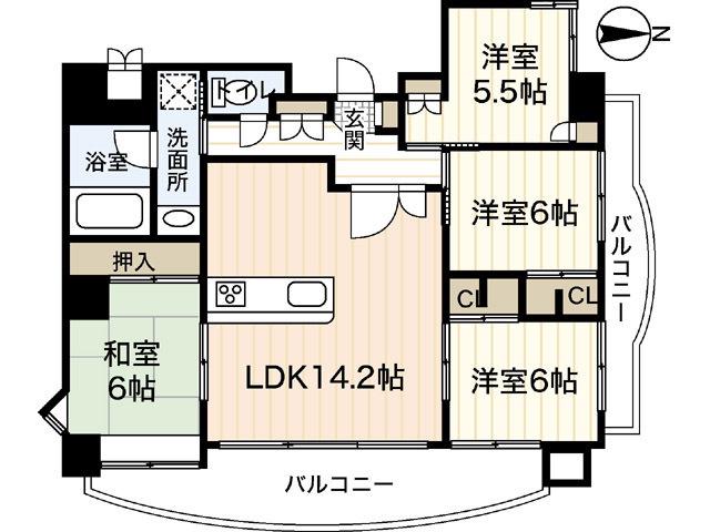 CALLE OMACHI(4LDK/9階)の間取り写真