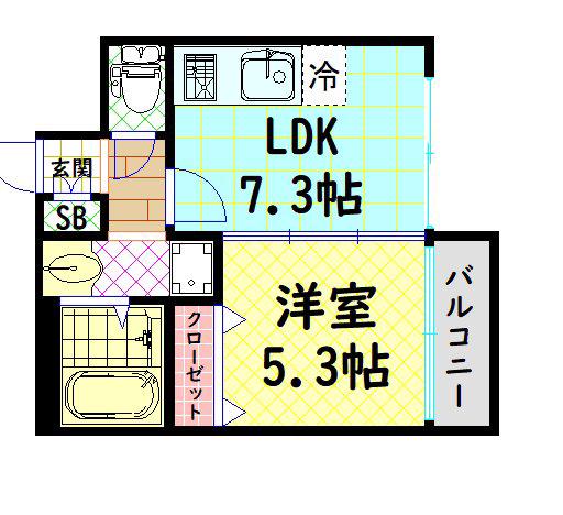 エステムコート難波VIエント(1DK/12階)の間取り写真