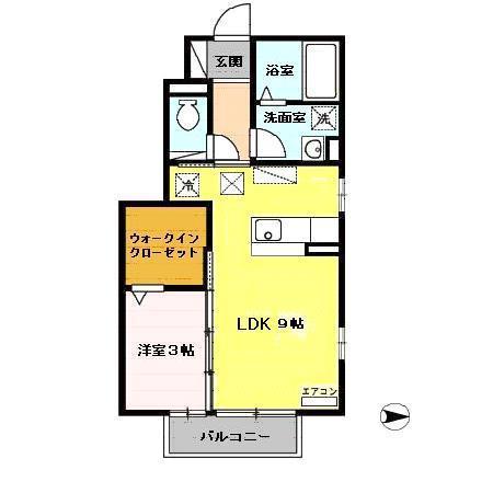 アルカディア(1LDK/1階)の間取り写真