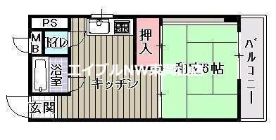 太田ビル(1DK/3階)の間取り写真