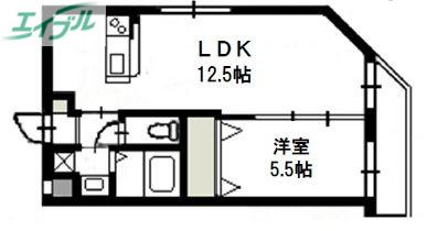 ヴィクトワール大供(1LDK/2階)の間取り写真