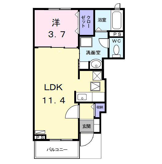 フェアリーベル(1LDK/1階)の間取り写真