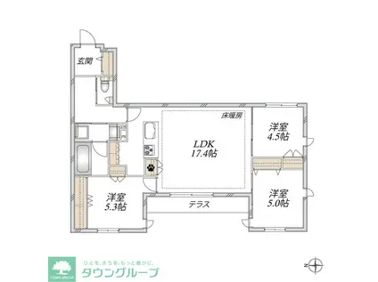 GRACEFEEL AYASE(3LDK/1階)の間取り写真