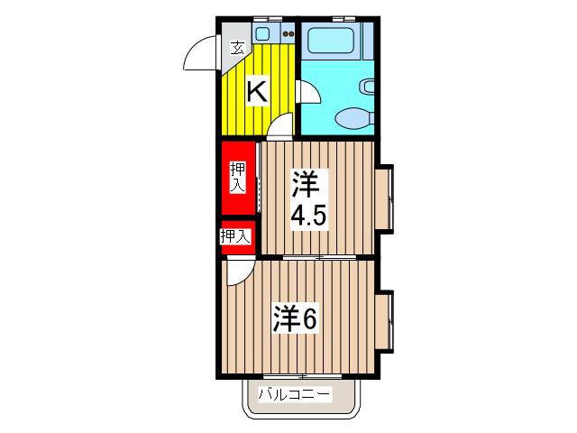 第二桜マンション(2K/3階)の間取り写真