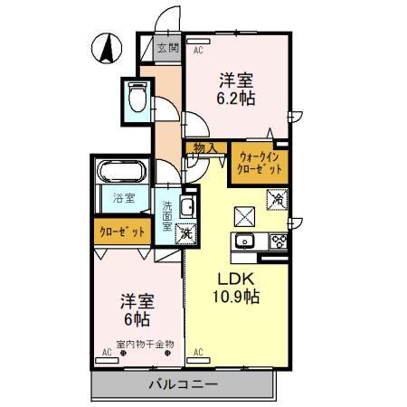 グランツ(2LDK/1階)の間取り写真