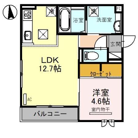 LA MAISON CHICO RICH(1LDK/3階)の間取り写真