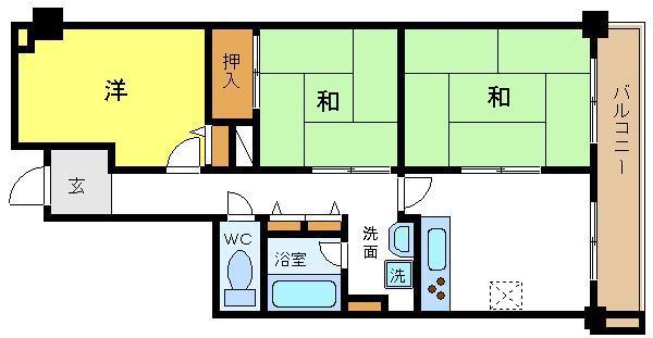 ノアーズアーク住之江(3DK/8階)の間取り写真