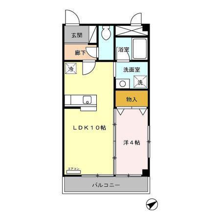 ラーク中町(1LDK/3階)の間取り写真