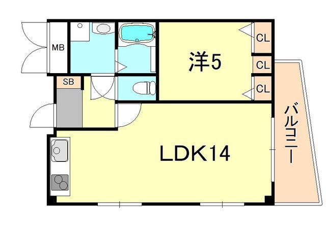 アドモリモト元町通(1LDK/11階)の間取り写真