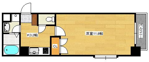フォルム幟町(1K/5階)の間取り写真
