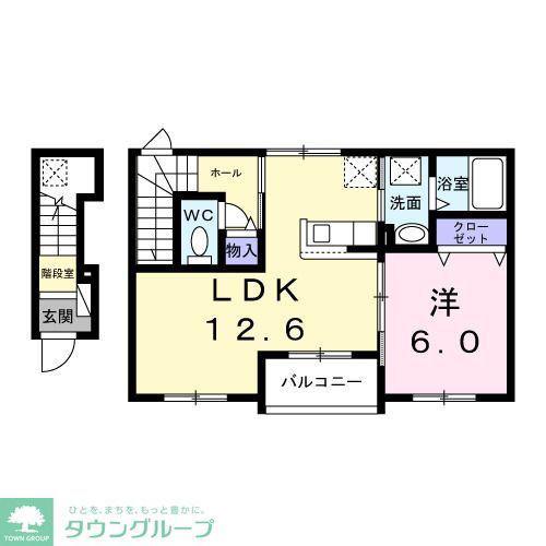 ル・ラパン・ドゥ・ラヴィーヌ(1LDK/2階)の間取り写真